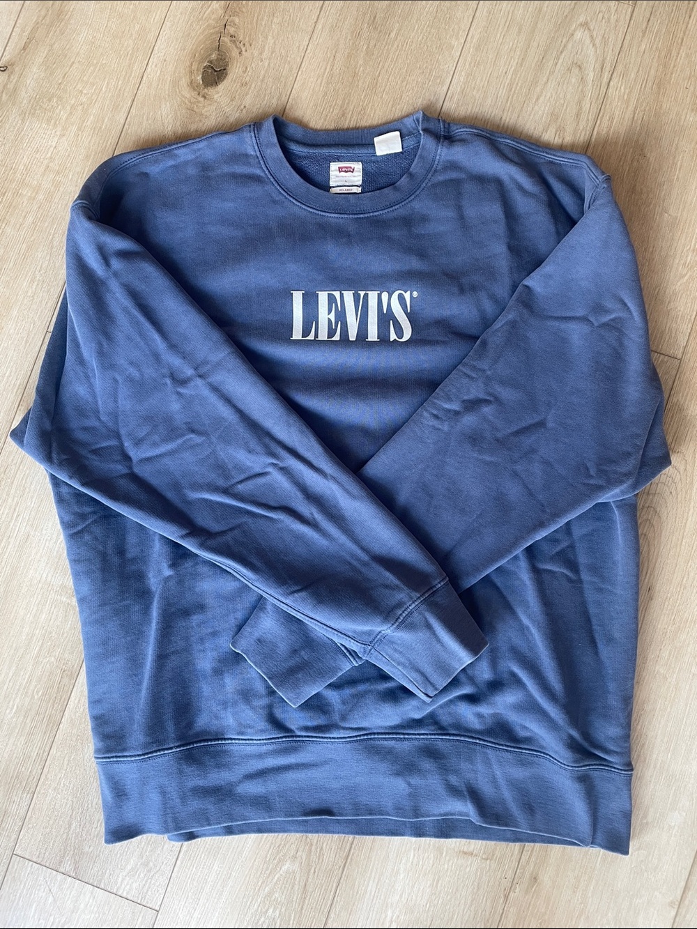 Levi's Men's Slate Blue Crewneck with White Logo